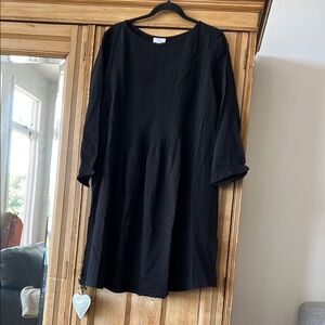 NEW J. Jill Black Casual 3/4 Sleeve Crew Neck Dress Large